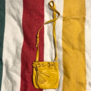 Michael Kors yellow leather cross body bag